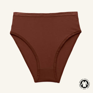 Organic Cotton High-Rise Brief in Cacao