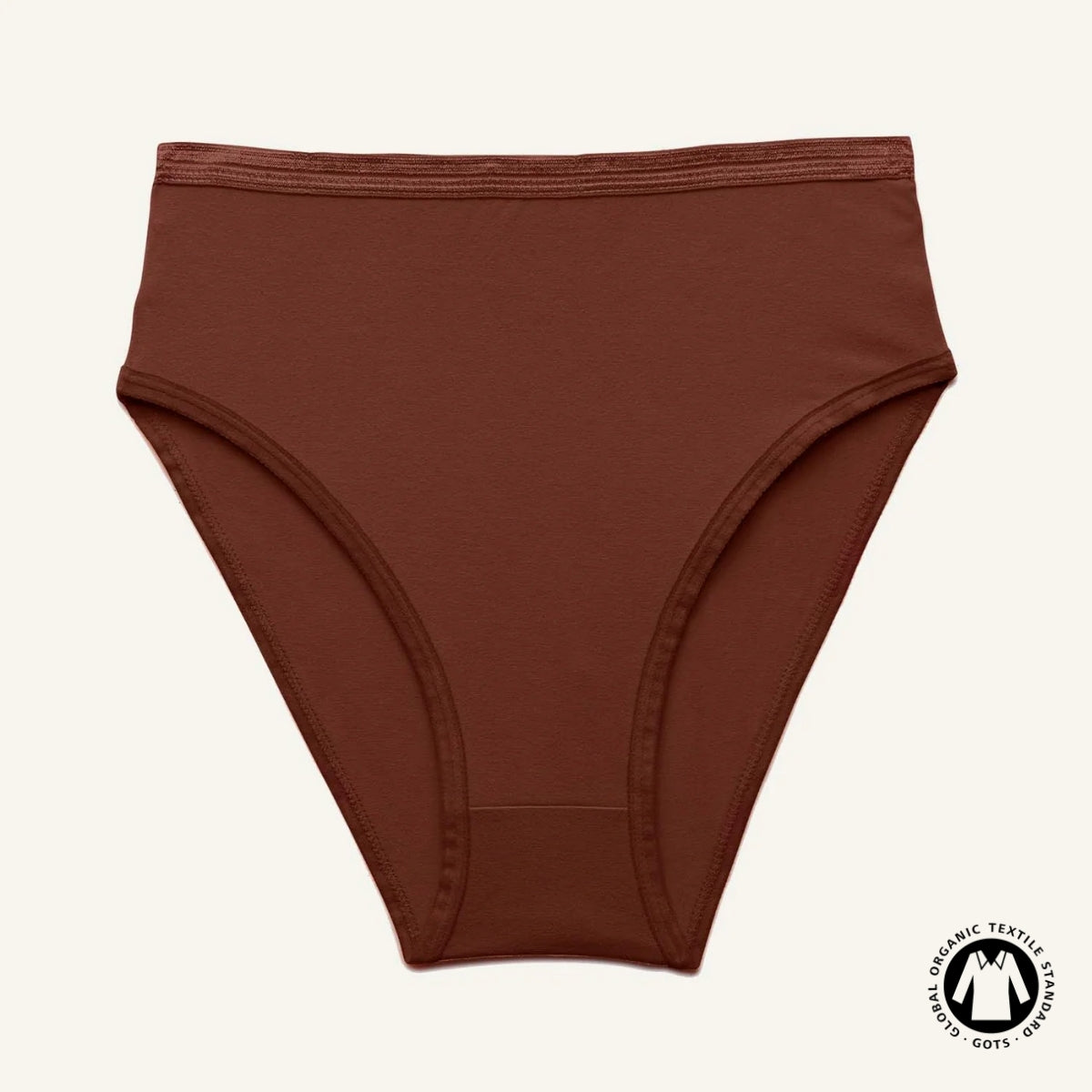 Organic Cotton High-Rise Brief in Cacao