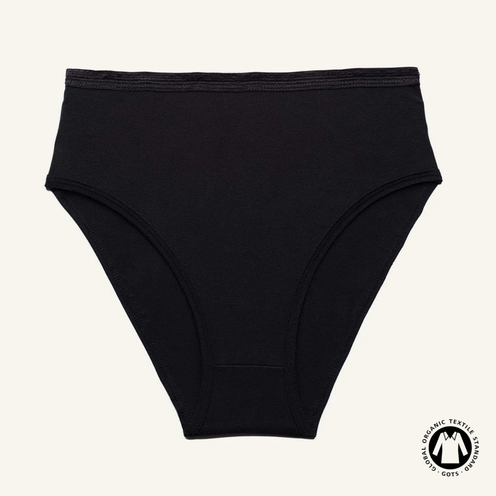 Organic Cotton High-Rise Brief in Carbon