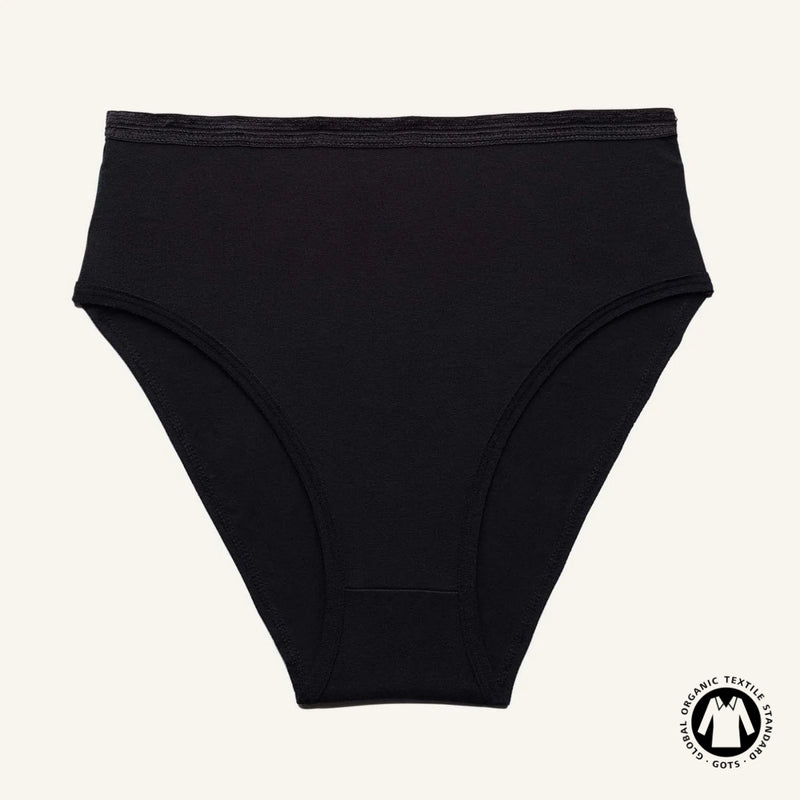 Organic Cotton High-Rise Brief in Carbon