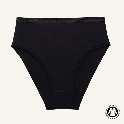 Organic Cotton High-Rise Brief in Carbon