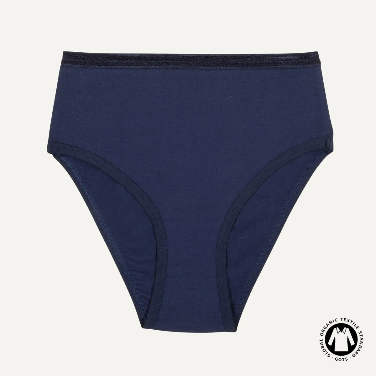 Organic Cotton High-Rise Brief in Marine