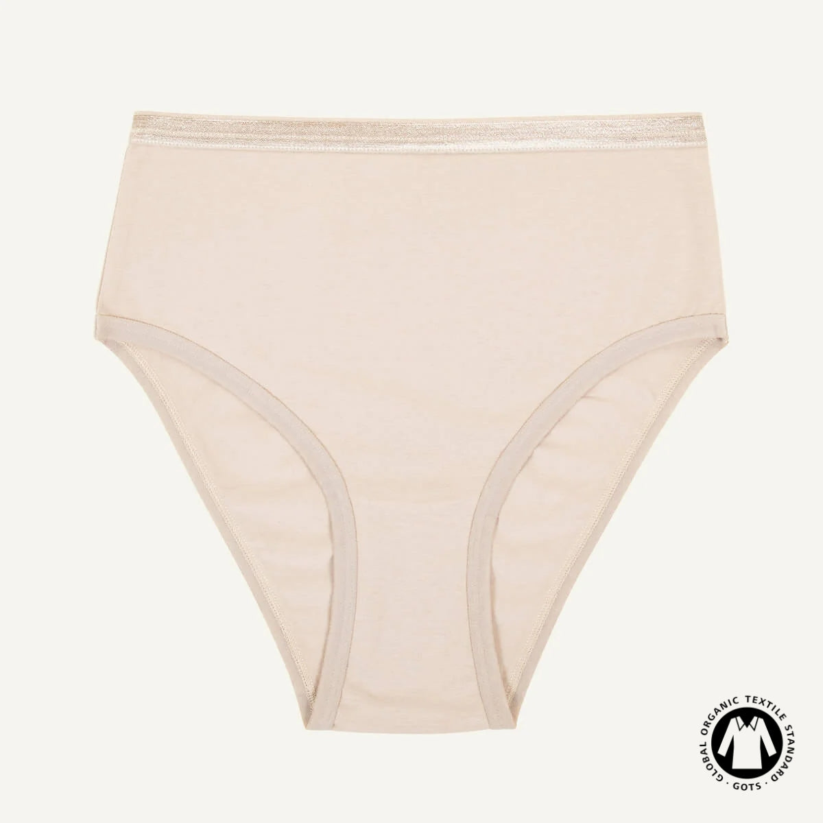 Organic Cotton High-Rise Brief in Stone