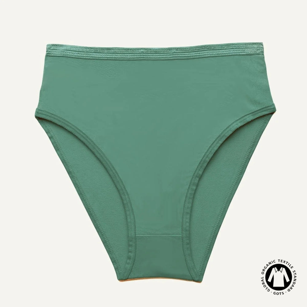 Organic Cotton High-Rise Brief in Willow