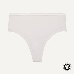 Organic Cotton High-Rise Thong in Cloud Nine