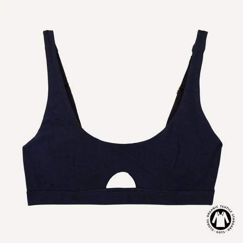 Organic Cotton Keyhole Soft Bra in Marine