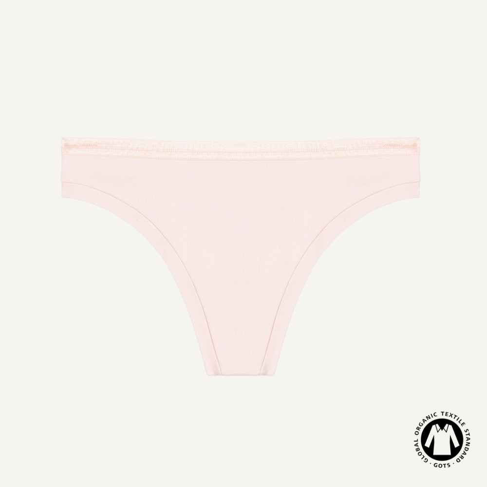 Organic Cotton Low-Rise Thong in Quartz