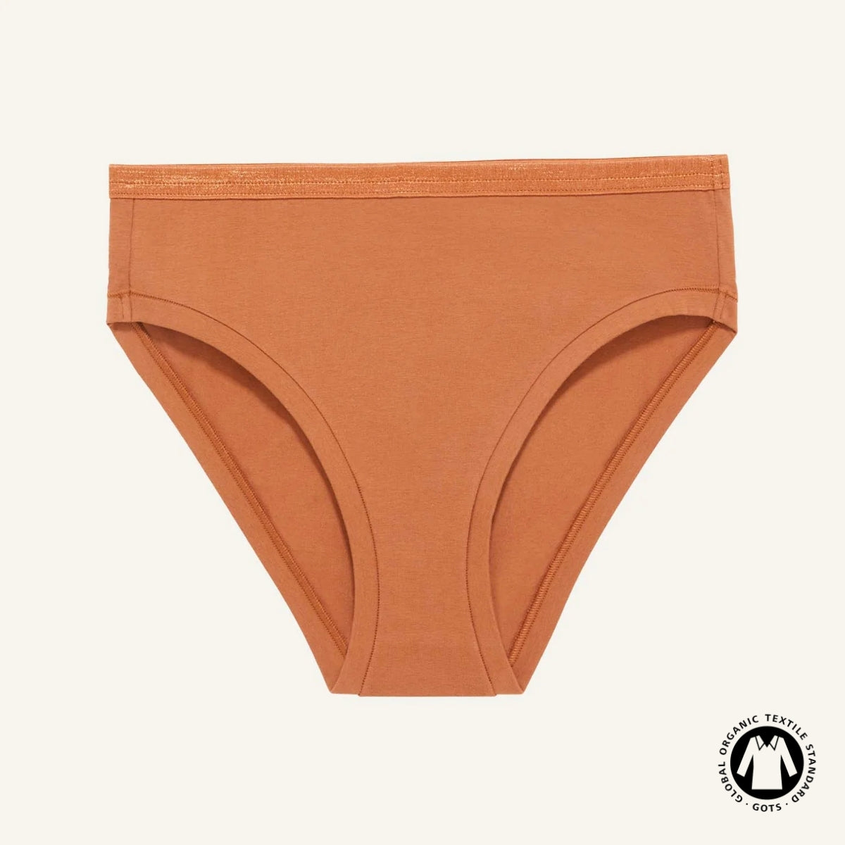 Organic Cotton Mid-Rise Bikini in Spice