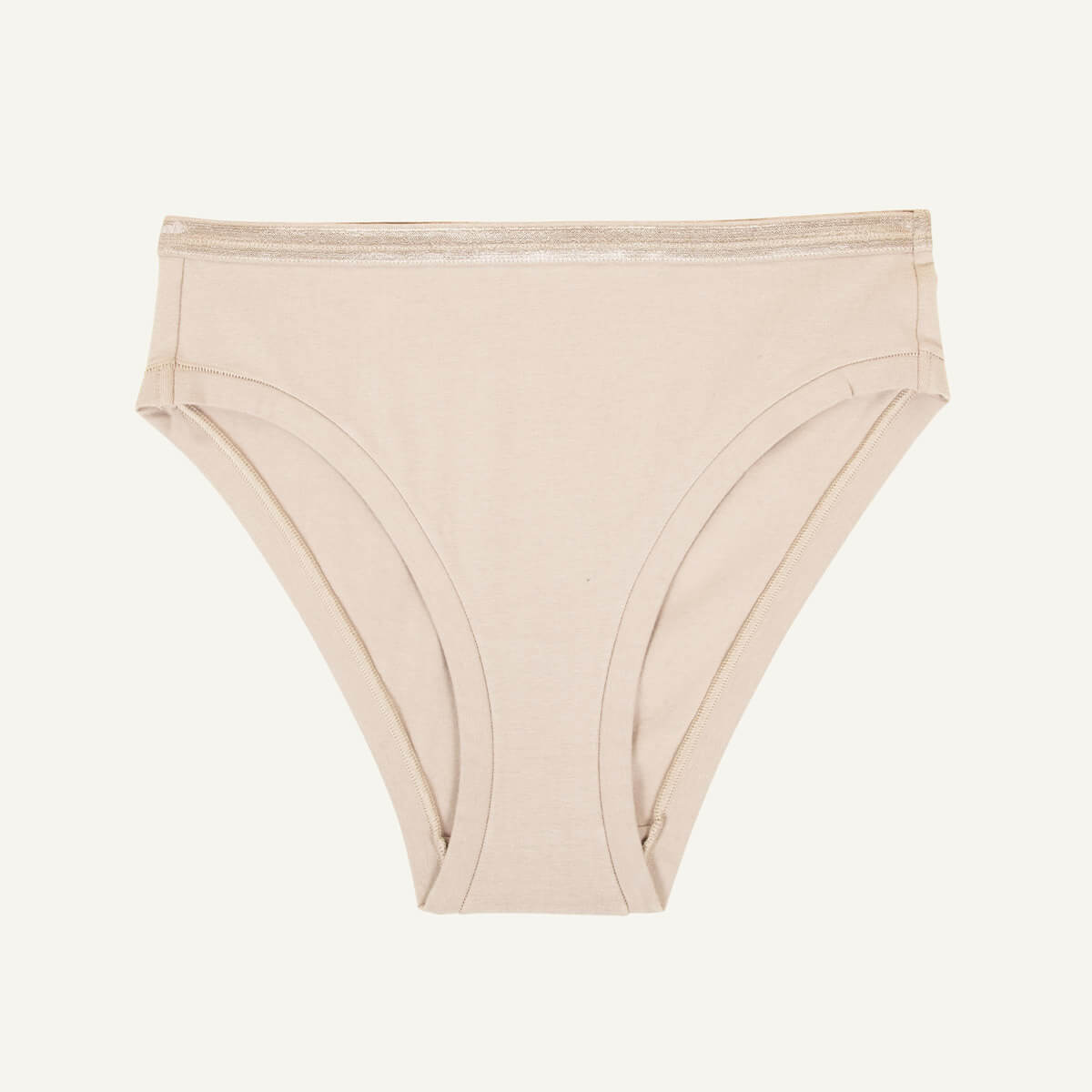 Organic Cotton Mid-Rise Bikini in Stone