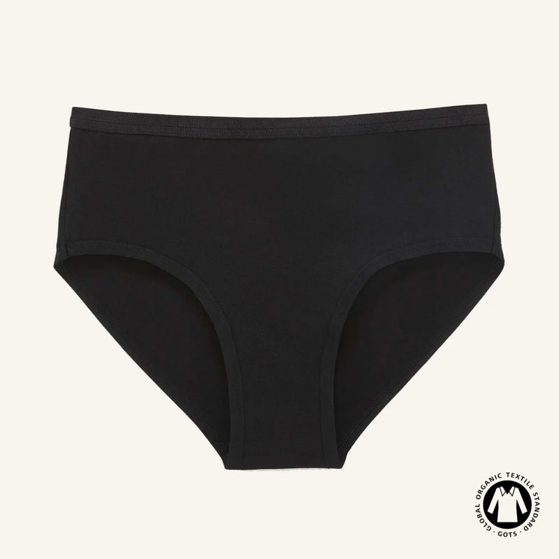 Organic Cotton Mid-Rise Brief in Carbon