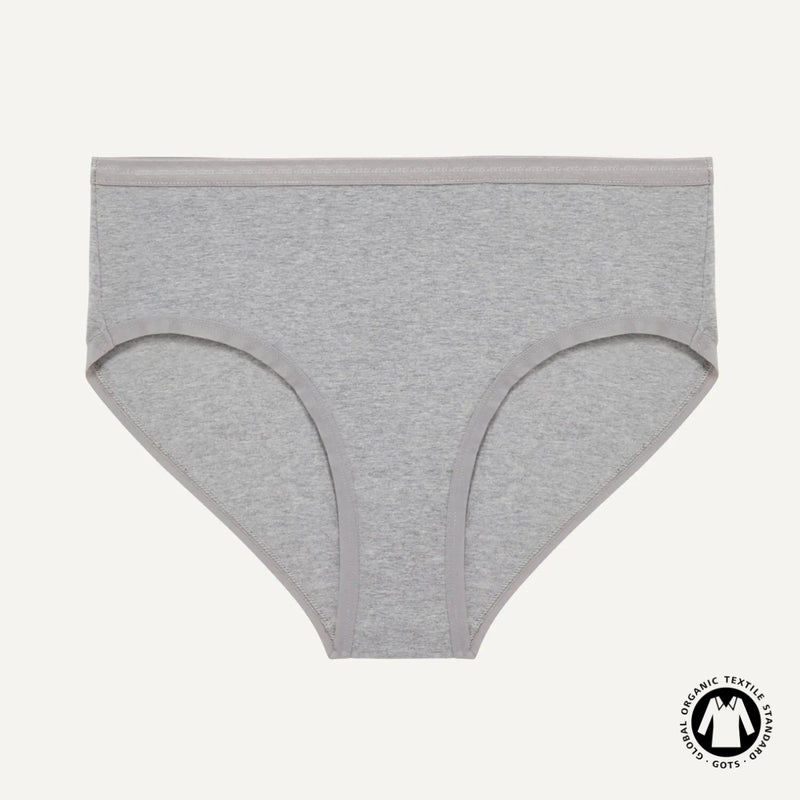 Organic Cotton Mid-Rise Brief in Lunar