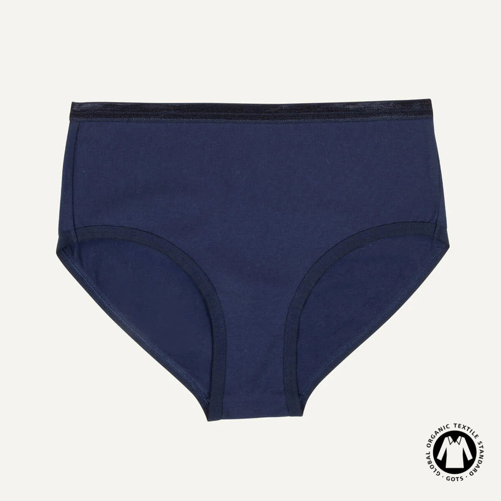 Organic Cotton Mid-Rise Brief in Marine