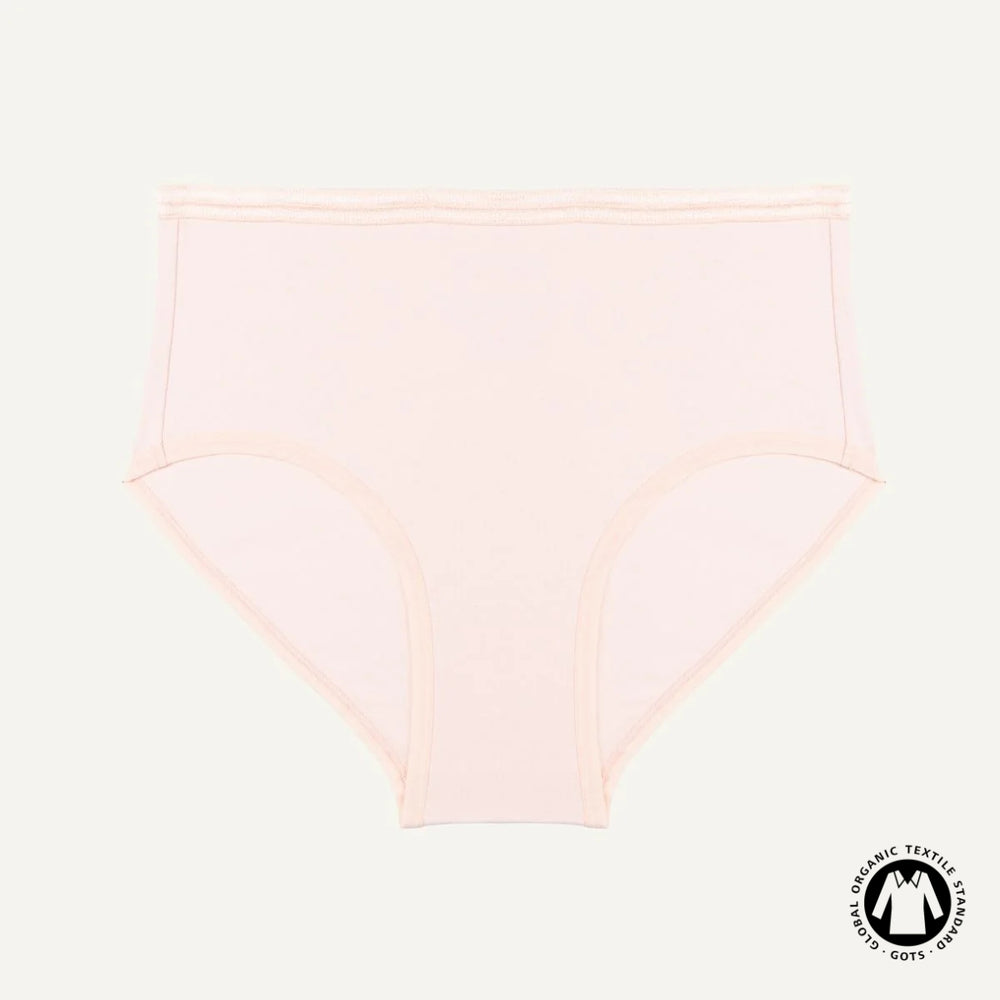 Organic Cotton Mid-Rise Brief in Quartz