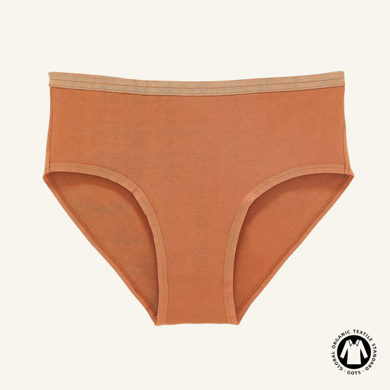 Organic Cotton Mid-Rise Brief in Spice
