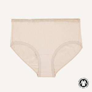 Organic Cotton Mid-Rise Brief in Stone