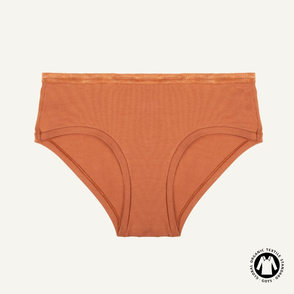 Organic Cotton Mid-Rise Hipster in Spice
