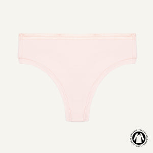Organic Cotton Mid-Rise Thong in Quartz