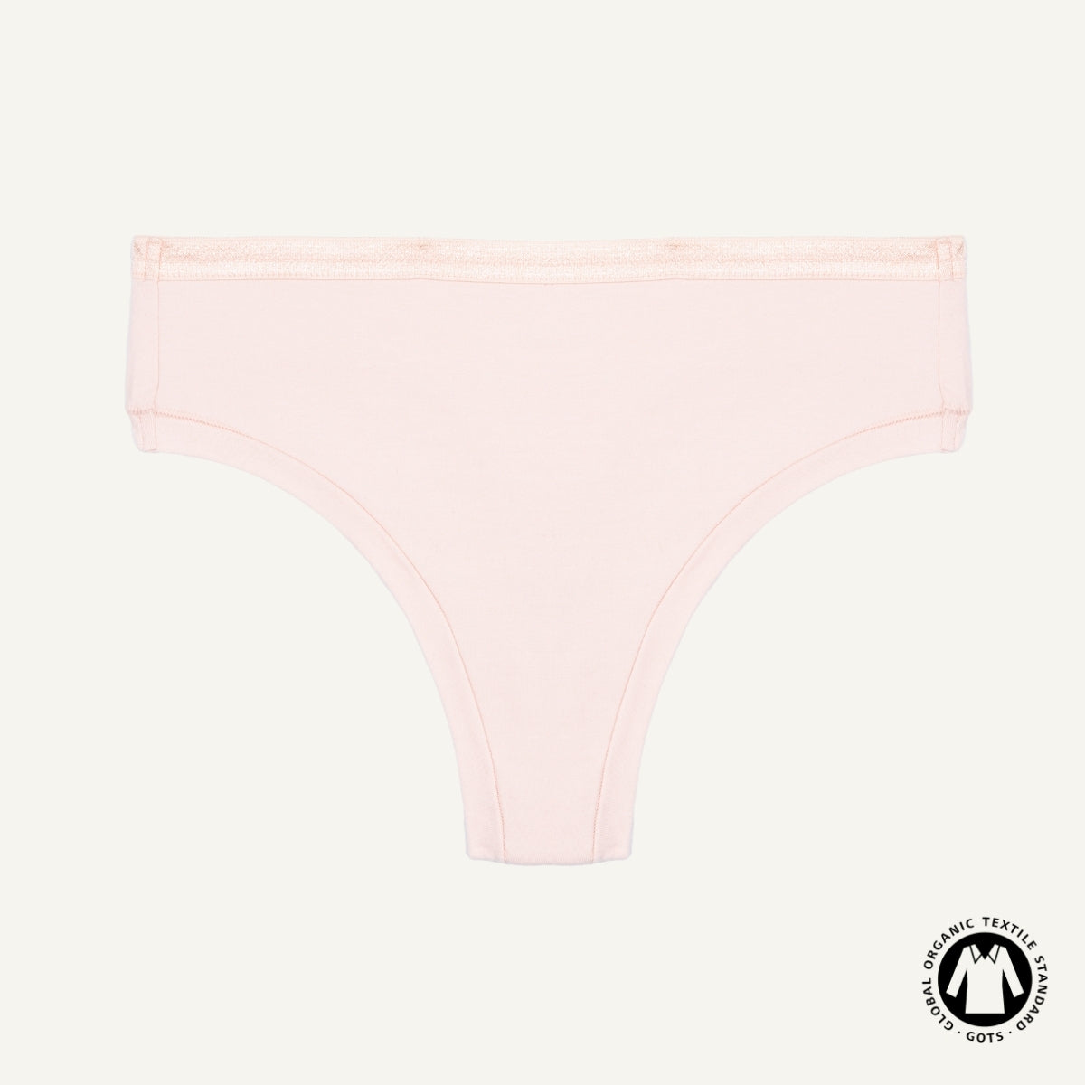 Organic Cotton Mid-Rise Thong in Quartz