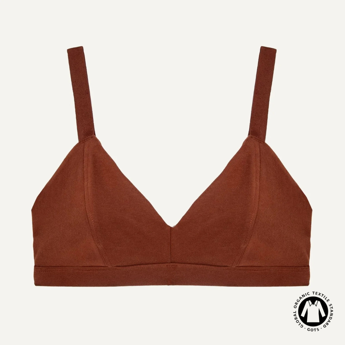 Organic Cotton Triangle Soft Bra in Cacao