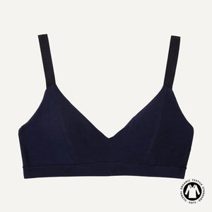 Organic Cotton Triangle Soft Bra in Marine