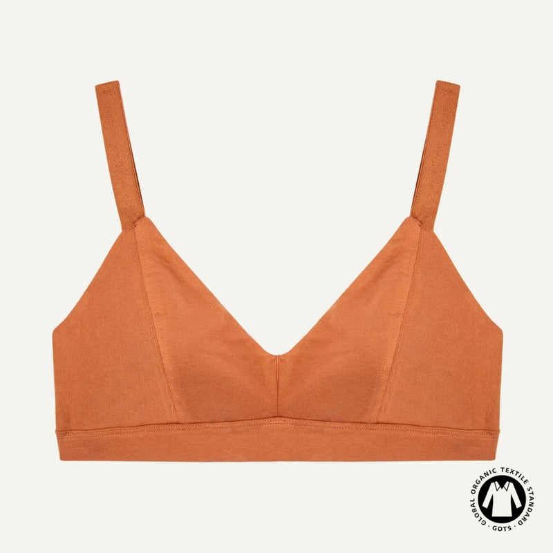 Organic Cotton Triangle Soft Bra in Spice