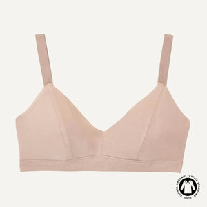Organic Cotton Triangle Soft Bra in Stone