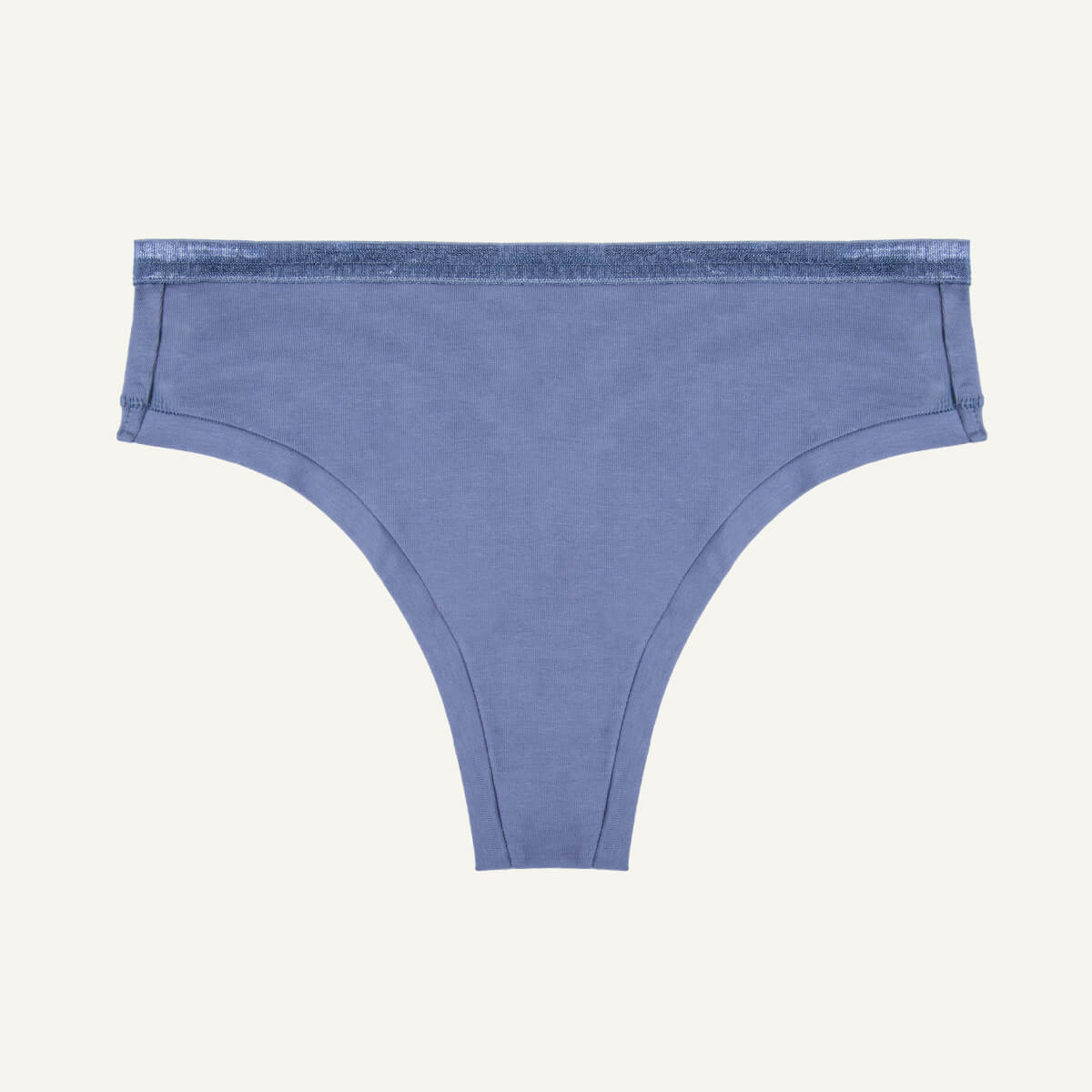 A mid-rise thong underwear in a solid gale color.