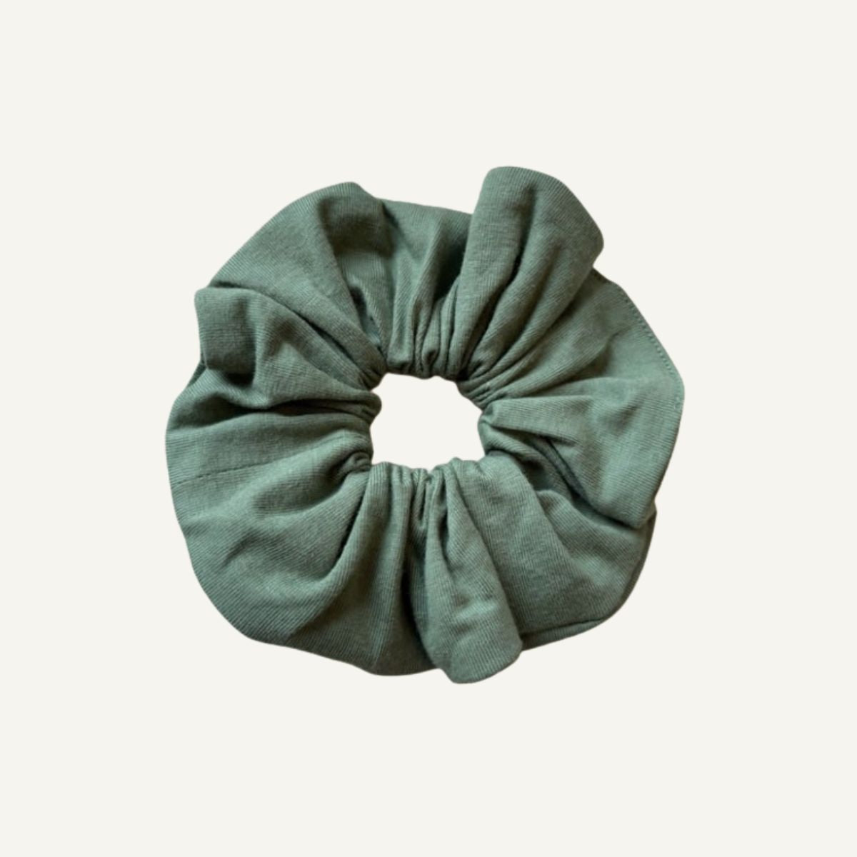 Willow green organic cotton scrunchie
