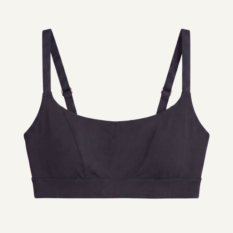 Organic Cotton Tank Soft Bra in Carbon