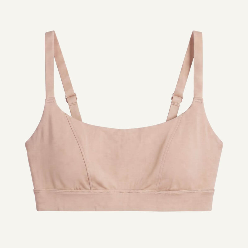 Organic Cotton Tank Soft Bra in Stone