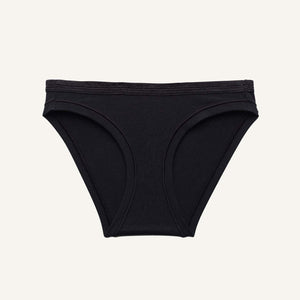 A low rise brief in carbon black color.
