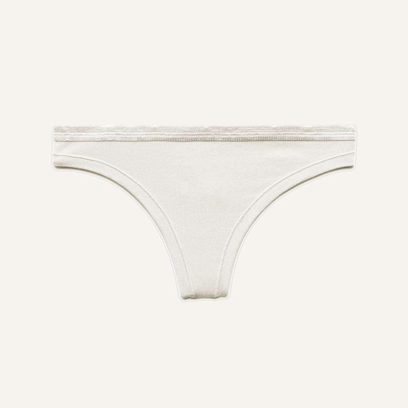Organic Cotton Low-Rise Thong in Cloud Nine