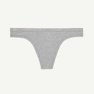 Low Rise Thong - Light Gray - Knickey Organic Underwear