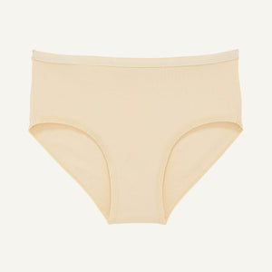 Organic Cotton Mid-Rise Brief in Wheat