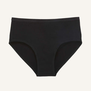 A mid rise brief in carbon black color.