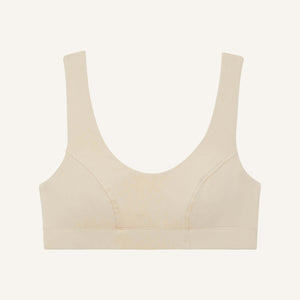 Organic Cotton Scoop Bralette in Wheat