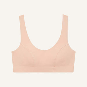Organic Cotton Scoop Bralette in Peach